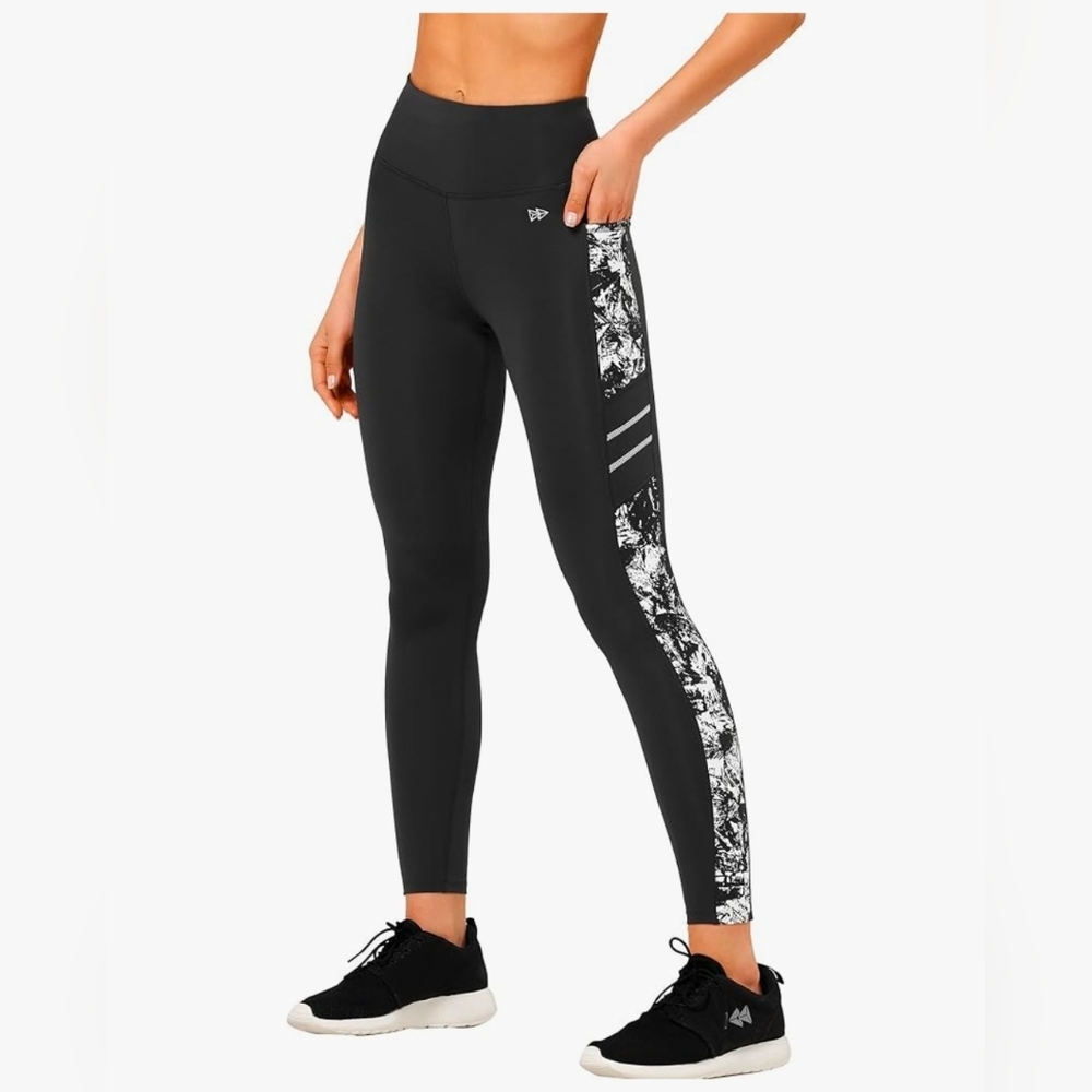 Yvette Printed Workout Leggings for Women High Waisted Yoga Pants with 2 Pockets
